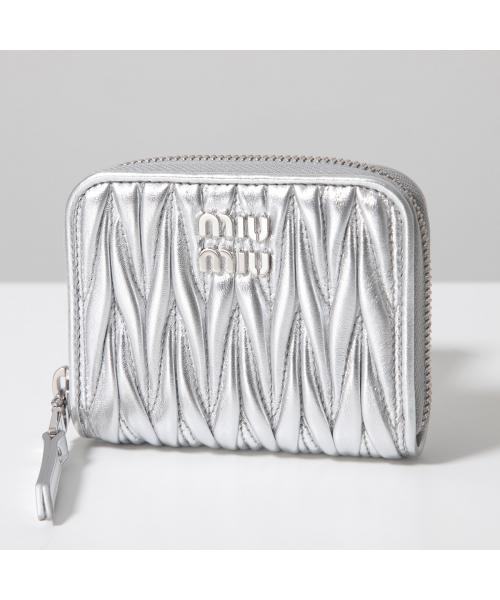 MIUMIU コインケース 小銭入れ マテラッセ ラウンドジップ ゴールド金具 ミュウミュウ Miu Miu MIUMIU コインケース MATELASSE