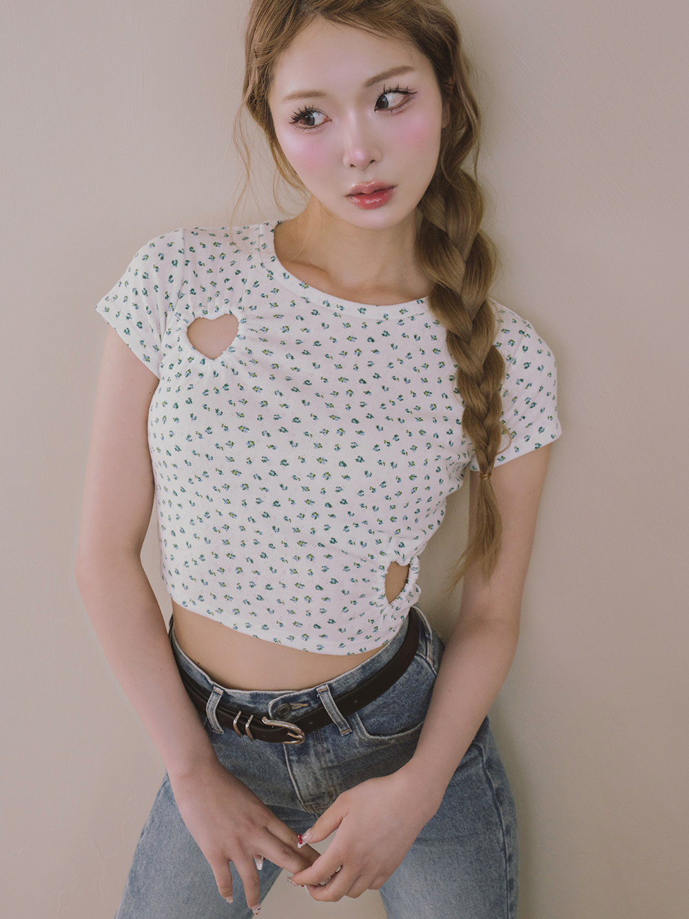 ダーリッチ Darich ハートオープンフローラルTシャツ(508391329