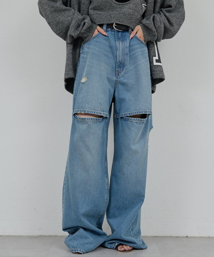 GALLARDAGALANTEダメージ加工デニム　XS カットオフダメージデニム | GALLARDAGALANTE(ガリャルダ