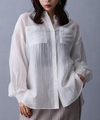NICOLE white/シアーシャツブラウス/508331514