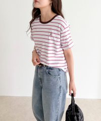 fredy emue/ボーダー無地ワンポイントロゴ5分袖Ｔシャツ/508384477