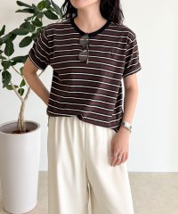 fredy emue/ボーダー無地ワンポイントロゴ5分袖Ｔシャツ/508384477