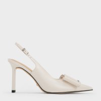 CHARLES & KEITH/Lu ルー レザーボウブレードヒールスリングバックパンプス/508394775