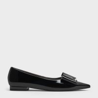 CHARLES & KEITH/Lu ルー パテントレザーボウフラット/508394778