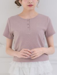 Emsexcite/エムズエキサイト ems excite 刺繍入りヘンリーネックTEE/508395517