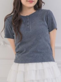 Emsexcite/エムズエキサイト ems excite 刺繍入りヘンリーネックTEE/508395517
