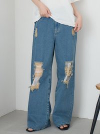 RETRO GIRL/レトロガール RETRO GIRL クラッシュデニムPT/508395525