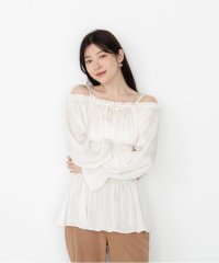 PROPORTION BODY DRESSING/《EDIT COLOGNE》リボン付きオフショルブラウス/508396834