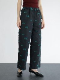 Aga Black/アーガブラック Aga Black フラワーカットジャガードパンツ/508396984