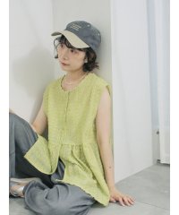 Samansa Mos2 blue/サマンサモスモス ブルー Samansa Mos2 blue 前後2wayジャカードペプラムノースリーブブラウス/508397044