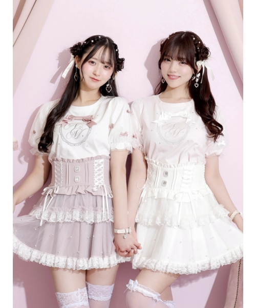 NOEMIE トップス noemie オープンショルダーレースプチハイカットソー トップス