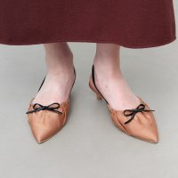 Launa lea/ラウナレア Launa lea 【25AW】4cmヒールギャザーリボンスリングバックパンプス(0606)/508398382