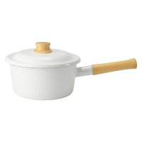 FUJIHORO/富士ホーロー 片手鍋 ソースパン コットンプラス 18cm IH ガス対応 COTTON PLUS SAUCE PAN 18CM ホワイト CTP－18S【返品/508398463