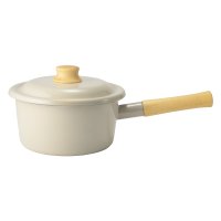 FUJIHORO/富士ホーロー 片手鍋 ソースパン コットンプラス 18cm IH ガス対応 COTTON PLUS SAUCE PAN 18CM ホワイト CTP－18S【返品/508398463