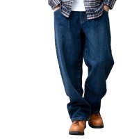  GENELESS/ジェネレス GENELESS ワイドパンツ デニム メンズ ボトム ジーパン バルーンパンツ ウエストゴム ゆったり デニムパンツ ワイド ブルー 無地 お洒落/508398492