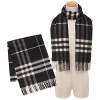BURBERRY/バーバリー BURBERRY マフラー フリンジ ブラック メンズ レディース ユニセックス BURBERRY 8094741 C1343/508398796