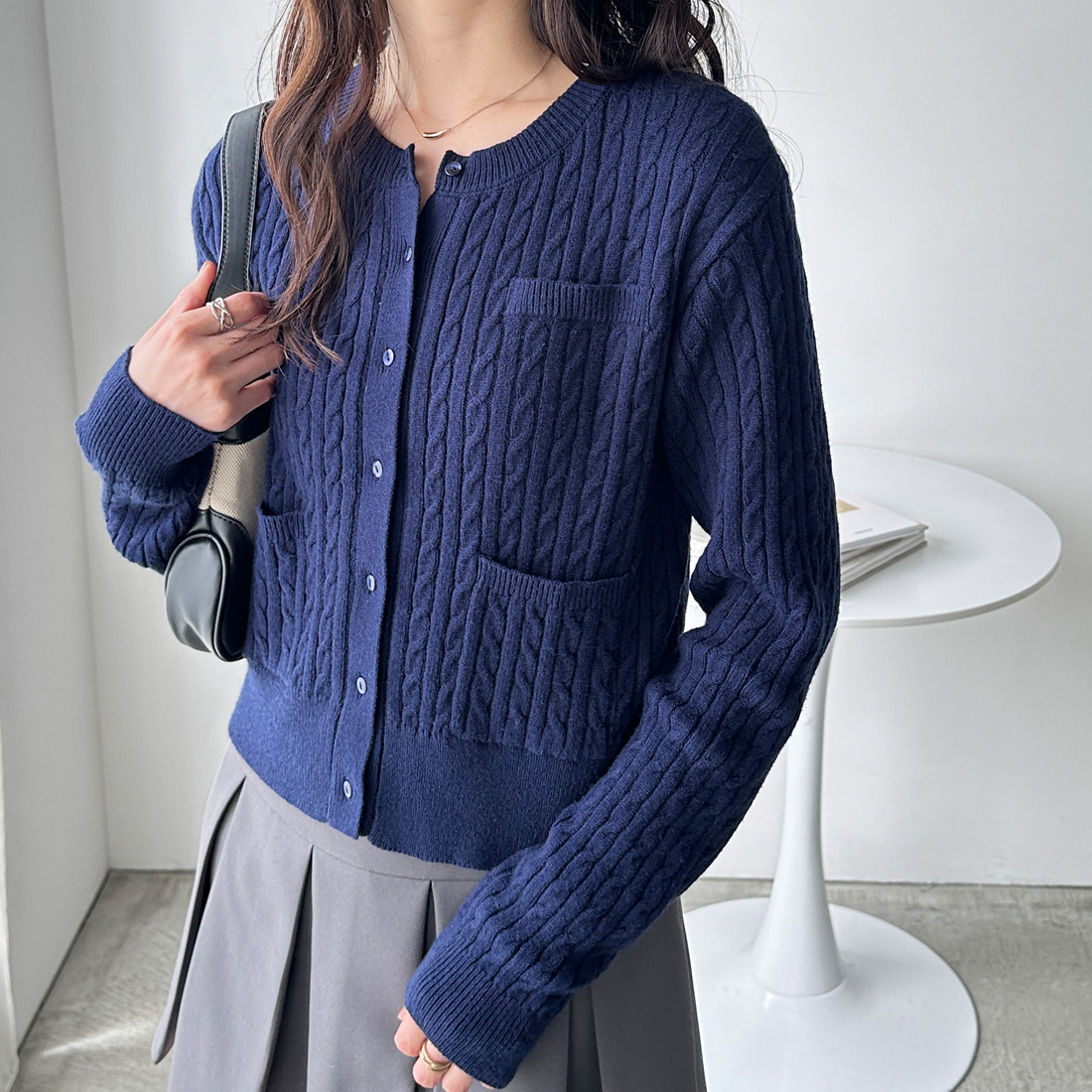 TSD12 売れ筋商品|||ティーエスディ12 カーディガン アウター レディース Cardigans Blue ロングカーディガン レディース ニット 長袖 ディーフェイズ