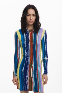 Desigual/デシグアル Desigual カラーストライプのリブドレス/508399345