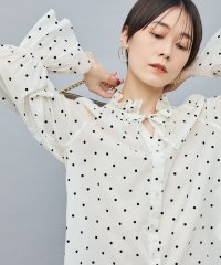 NOLLEY’S sophi/ドットフロッキーフリルネックブラウス/508359467