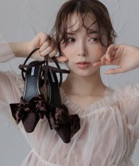 RANDA/ランダ RANDA ベロアリボンストラップパンプス/508363207