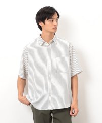 COMME CA ISM MENS/ストライププリント ショートポイントカラー 半袖シャツ/508368616