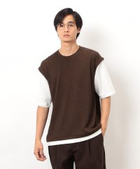 COMME CA ISM MENS/ケーブル柄 ベスト フェイクレイヤード Ｔシャツ/508382383