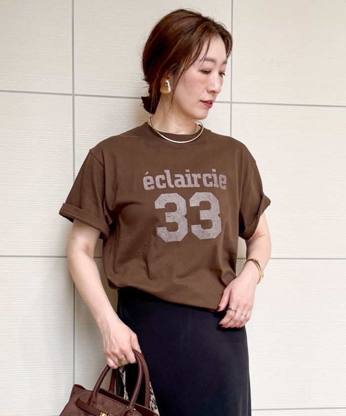 NOUQUE ヌーク エッフェル塔プリントTシャツ SALE クーポン】エトル etoll. カラーネップリンガーネックTシャツ