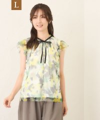 TO BE CHIC(L SIZE)/【L】ぼかしフラワー リボンブラウス/508391862