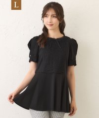 TO BE CHIC(L SIZE)/【L】コマフリル カットソーコンビチュニック/508391865