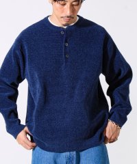 GLOSTER/【昨年人気アイテム再登場！チクチクしないニット】モールバックボーダー ヘンリーネックニット/508393929