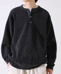 GLOSTER/【昨年人気アイテム再登場！チクチクしないニット】モールバックボーダー ヘンリーネックニット/508393929