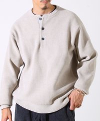 GLOSTER/【昨年人気アイテム再登場！チクチクしないニット】モールバックボーダー ヘンリーネックニット/508393929