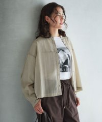 green label relaxing/ソモウライク シアー バンドカラー シャツ/508399632