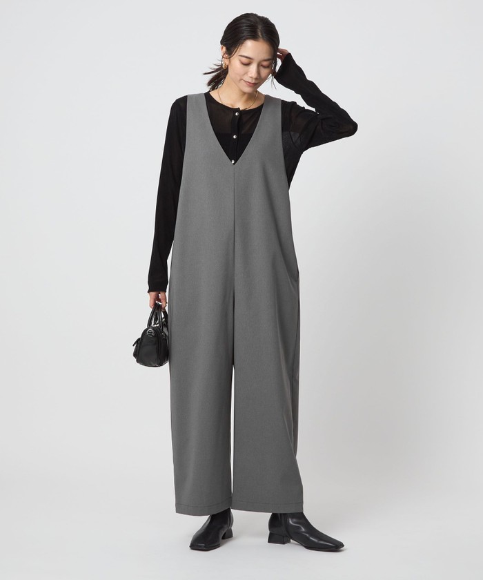 【未使用】green label relaxing オーバーオール　グレー green label relaxing（グリーンレーベルリラクシング）の