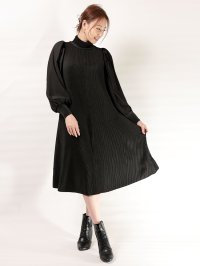 SPECCHIO/スペッチオ SPECCHIO バイカラータフタ切替 パフスリーブ シャトルワンピース/508400046