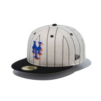 NEW ERA/ニューエラ NEW ERA NEW ERA NEW YORK METS OATMEAL HEATHER PINSTRIPE 59FIFTY（ニューエラ ニューヨ/508400775