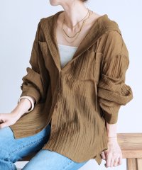 reca/レカ reca クリンクル加工フード付きシアーシャツ(p247505)/508401044