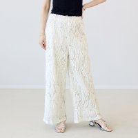 Aletta vita/アレッタ ヴィータ Aletta vita チュールコード刺繍イージーワイドパンツ/508401072