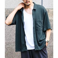 LUXSTYLE/ラグスタイル LUXSTYLE 楊柳半袖シャツ/楊柳 メンズシャツ 涼しい レギュラーカラー 襟付き ボタン 胸ポケット 羽織り カジュアルシャツ ストレッチ/508401140