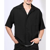 LUXSTYLE/ラグスタイル LUXSTYLE 楊柳オープンカラーシャツ/楊柳 開襟 オープンカラー 涼しい 襟付き ボタン 胸ポケット 羽織り カジュアルシャツ ストレッチ /508401146