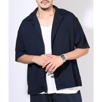 LUXSTYLE/ラグスタイル LUXSTYLE 楊柳オープンカラーシャツ/楊柳 開襟 オープンカラー 涼しい 襟付き ボタン 胸ポケット 羽織り カジュアルシャツ ストレッチ /508401146