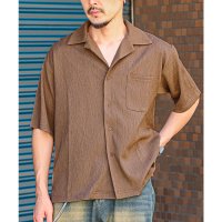 LUXSTYLE/ラグスタイル LUXSTYLE 楊柳オープンカラーシャツ/楊柳 開襟 オープンカラー 涼しい 襟付き ボタン 胸ポケット 羽織り カジュアルシャツ ストレッチ /508401146
