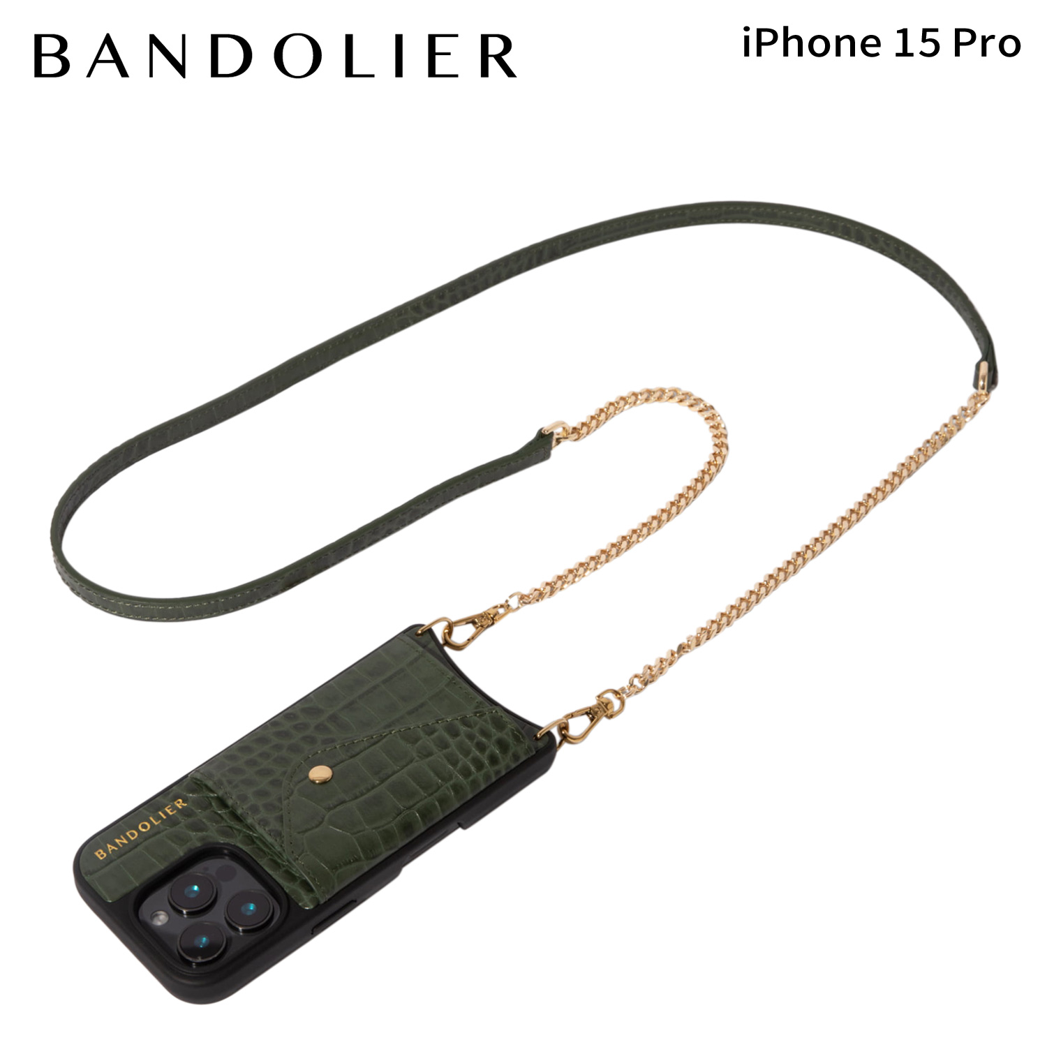 【BANDOLIER】VIVIAN iPhoneケース Vivian Crossbody Phone Case - Ecru Croc/Gold – Bandolier