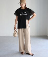 Riberry/リベリー Riberry 袖メッシュ切替デザインロゴTシャツ/508401998