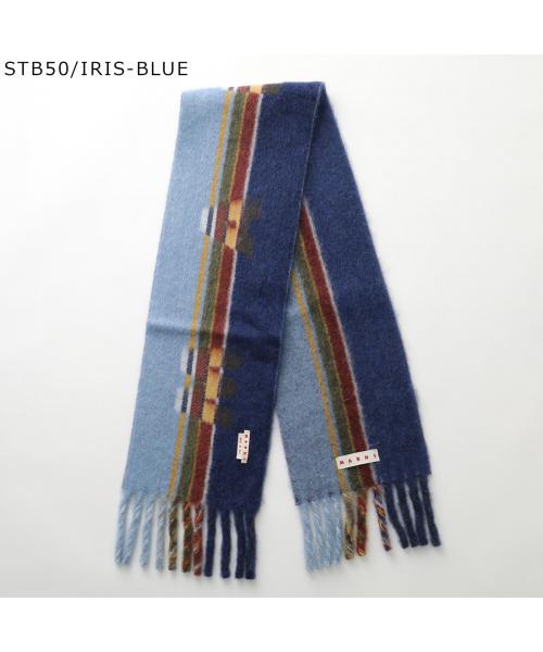 marniマルニネイビー ファーベスト フード付き シワ加工ナイロン製フード付きジャケット | Marni