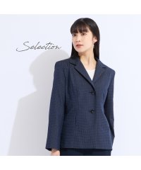 Liliane Burty/【11～17号】米沢織シルクサッカーチェックジャケット/508402287