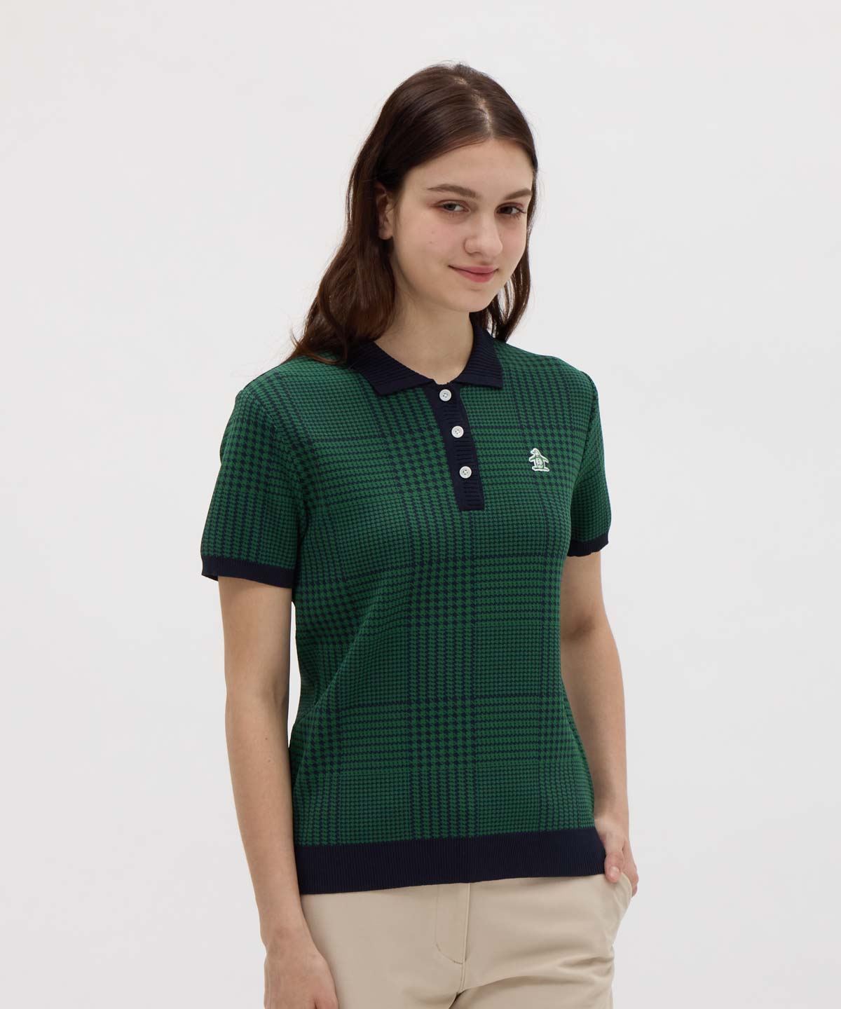 マンシングウェア Munsingwear グレンチェックジャカードニット