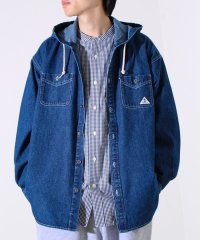 GLOSTER/【GEVACO】デニムフーディーシャツ フード付きデニムシャツ/508392538