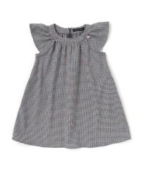 BeBe Petits Pois Vert/千鳥チェックラグランギャザースリーブワンピース(95~150cm)/508399659