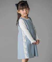 BeBe Petits Pois Vert/【お揃い】フリル＆花レースAラインワンピース(95~150cm)/508399662